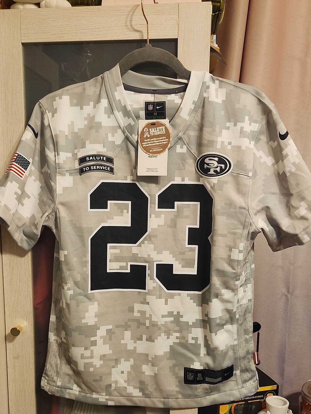 Nike Kids Gray Digital Camo #23 Football Jersey SF McCaffrey. 🏈🏈🏈🏈
